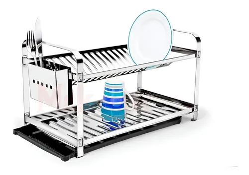 Escorredor Louca Inox Secador Porta Talher Bandeja 20 Pratos Cor ...