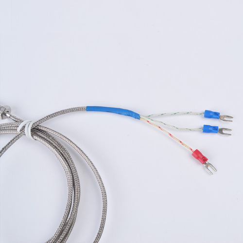 Sensor De Temperatura Pt100 200°c A 450°c C/ Rosca M6-cabo2m