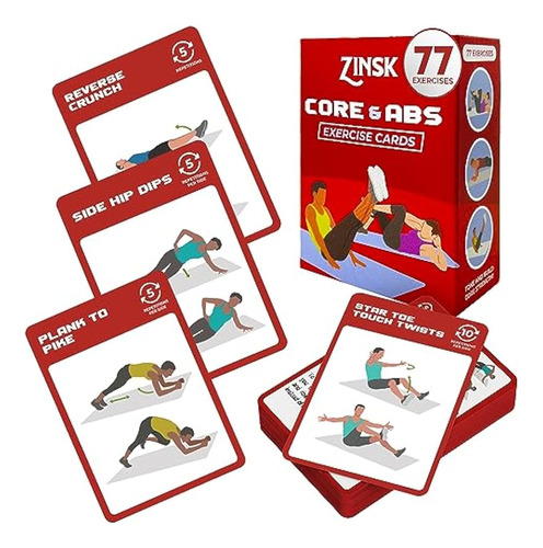 Tarjetas De Ejercicios Abdominales Y Core 75+ Tarjetas De En