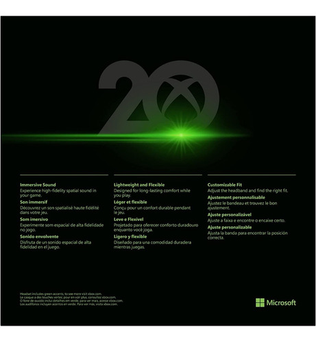 Imagen 4 de 6 de Audifonos Xbox Alambricos Auriculares Estéreo 20 Aniversario