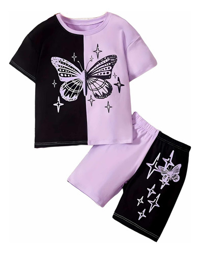 Playera De Niña Conjunto Playera/short Ropa Niña Verano N5