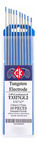 Electrodo Tungsteno Lantánico 3/32 X 7 Pulgadas (x10)