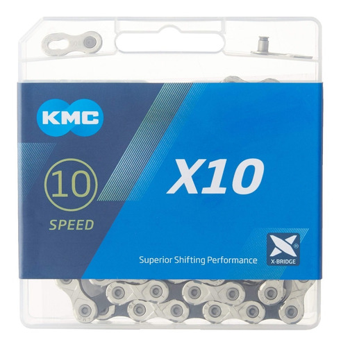 Cadena Kmc 10 Velocidades X10 Niquelada Quick Link