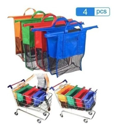 Set De Bolsas Para Supermercado Reutilizables 1 Set= 4bolsas