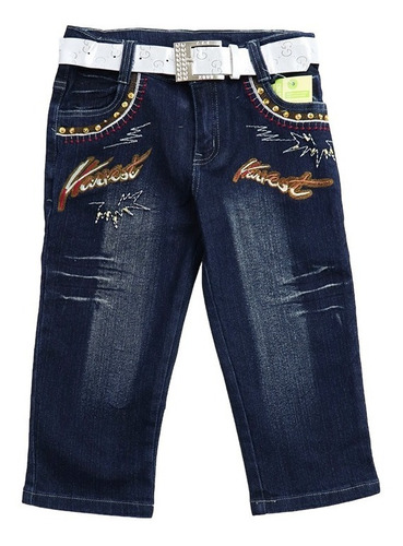 Bermuda Jeans Verano Para Niño Con Cinturon A-20