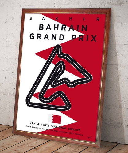 Poster Fórmula 1 Circuito Gran Premio Bahrein Sakhir Cuadro