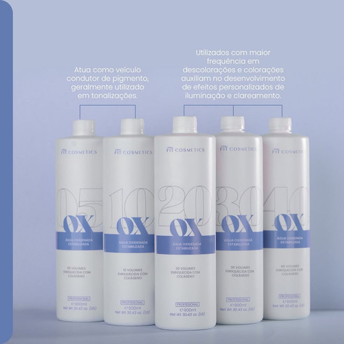 Água Oxigenada Oxidante Cremoso Ox 40 Volumes 900ml Fit Cosmetics