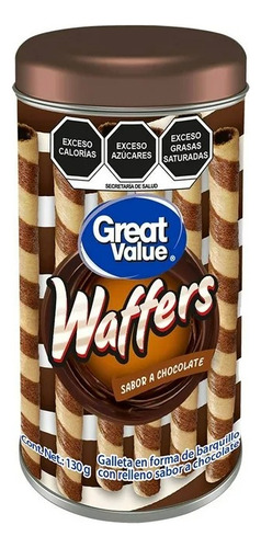 Galletas Great Value Waffers Sabor Chocolate 130 G
