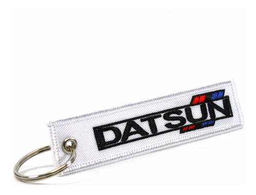 Llavero - Datsun Jet Tag Key Chain 1 Inch X 5 Inches - White