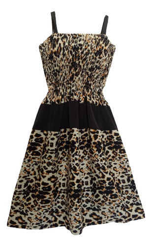 Solero Vestido Strapless Animalprint Multitalle Seda Verano