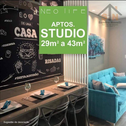 Imagem 2 de 8 de Apartamento (stúdio) À Venda, 34 M² Por R$ 295.000 - Entrada 15%, Use Seu Fgts (consulte Condições)- Centro - Arujá/sp - Ap0180