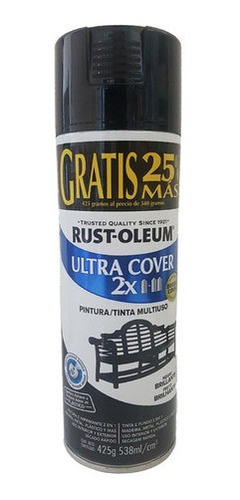 Aerosol Rust Oleum Ultra Cover 2x | 25% Más | 538 Ml Negro