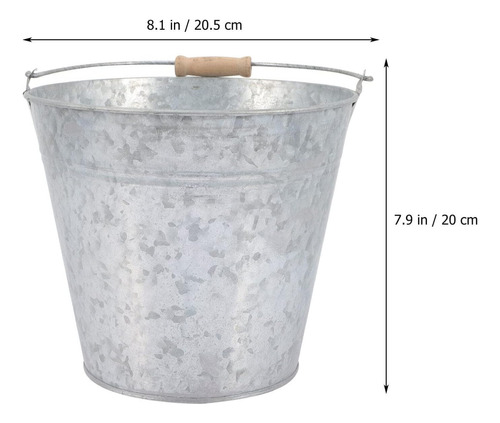 Pequeños Cubos De Metal Galvanizado Con Asas, Cubos De Lata