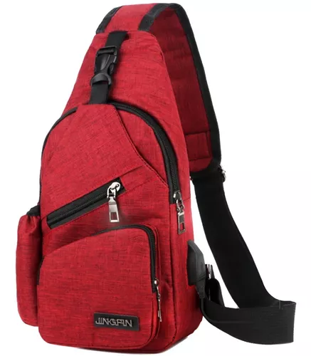 Mariconera Para Hombre Mochila Pechera Hombro Con Portabotella Puerto –