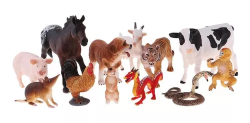 Set X20 Muñecos Animales Granja Finca 14cm Juguete