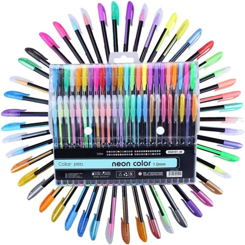 Marcador Lapicero Neon X48 Unidades Escarchado Para Mandalas