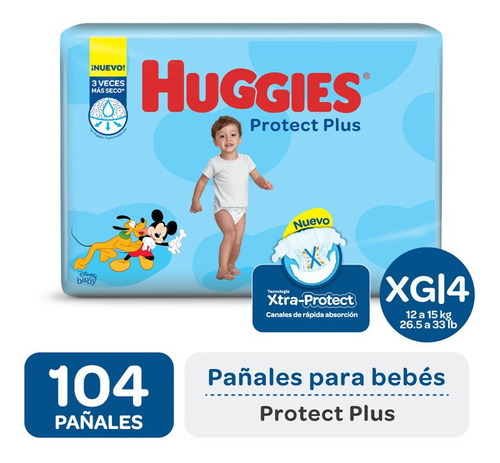 Pañales Huggies Protect Plus Ahorrapack Pack X 2 Unidades