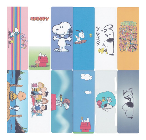 Pack 12 Separadores Para Libros Colección Snoopy Multicolor Snoopy 1