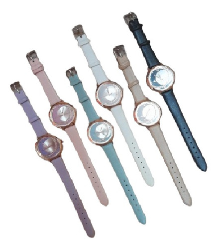 Reloj Pulsera Brillitos, Colores Pasteles Y Neutros