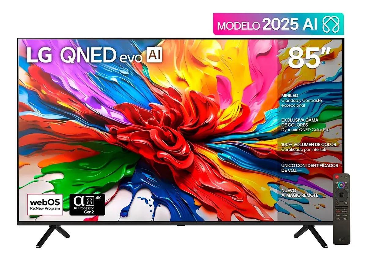 Pantalla de 85 pulgadas LG Mini Led QNEDevo AI QNED92 4K webOS 2025