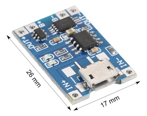 Modulo De Carga Micro Usb 5v Tp4056 Para Batería 18650