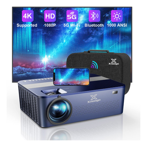 Proyector Native 1080p Con Wifi 5g Bluetooth, Xnoogo 1000 An
