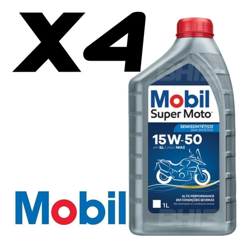 Mobil Super Moto Extreme 15w50 Óleo Semissintético Kit 4 L