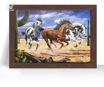 Comprar Quadro Decorativo Cavalos Apache Correndo Deserta A4 32cm