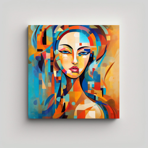 60x60cm Cuadro Decorativo Espectacular Calidez Mujer Abstrac
