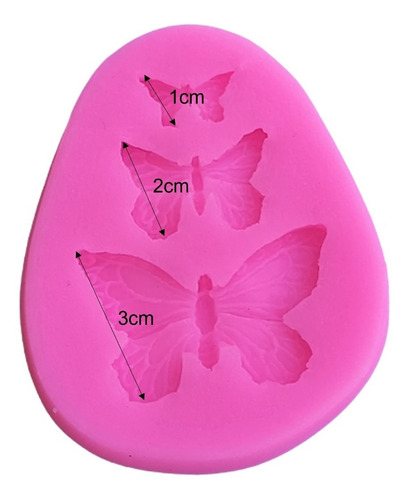 Imagen 3 de 6 de Molde Silicona Mariposa X3 Repostería Fondant Porcelana