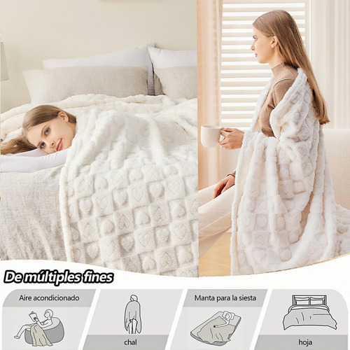 Manta De Felpa Extragrande, Suave Y Gruesa 200*180cm Beige