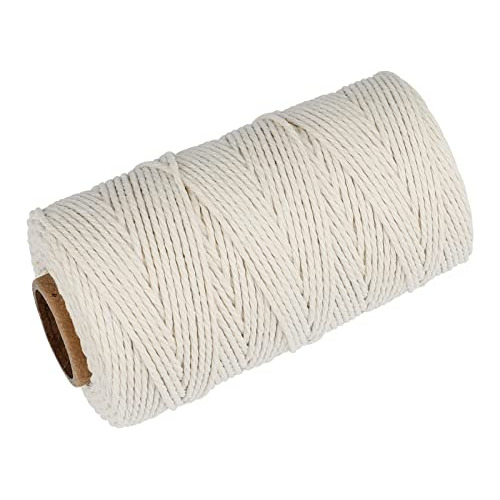 Cuerda De Algodón Natural De 328 Pies Y 2 Mm Para Manualidad