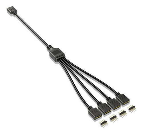 Cabo Splitter Rgb 12v 4 Pinos Adaptador Led Fan Rgb 4 Portas