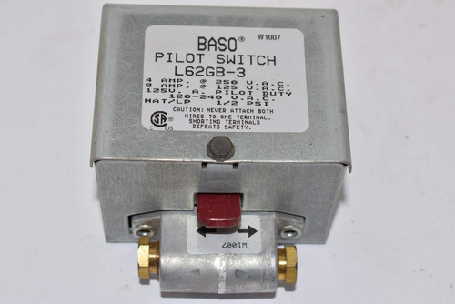 Baso L62gb-3 C Spst Manual Reset Pilot Switch 100% Shutoff