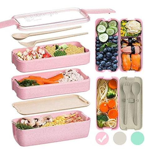 Caja Bento Edtsy Para Niños Y Adultos - Lonchera A Prueba .