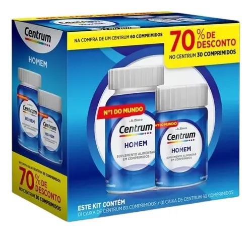 Kit Centrum Essentials Homem 90 Comprimidos Sabor Sem sabor