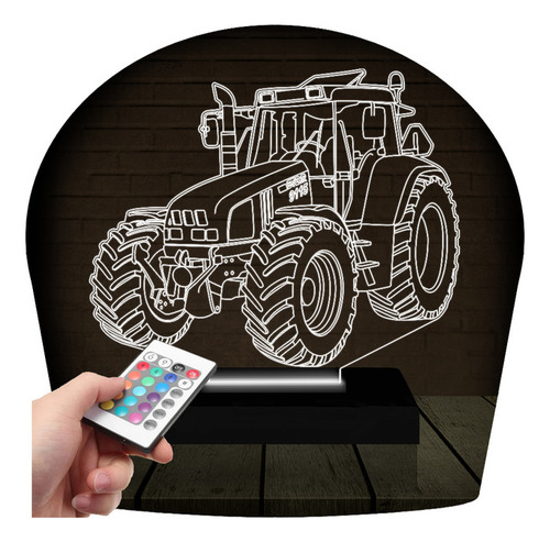 Luminária Led 3d | Trator Abajur Presente Criativo 16 Cores