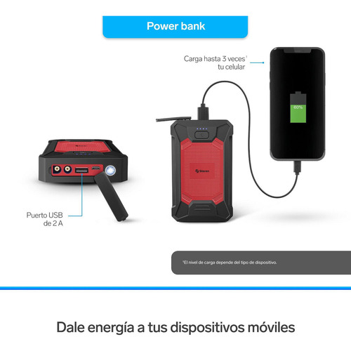 Arrancador Para Auto Compacto Power Bank Y Linterna| Mov-123