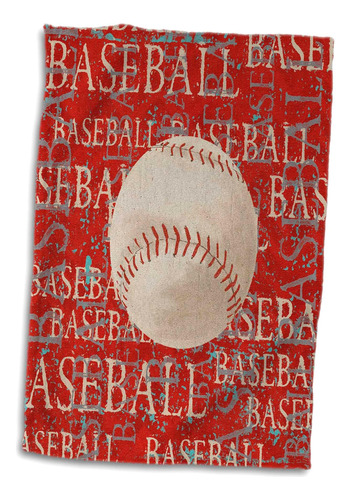 3d Rose Palabras Grandes Béisbol En Rojo Twl__1 Toalla, 15 X