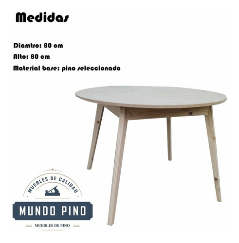 Imagen 3 de 7 de Mesa Comedor Redonda Retro Vintage 80 Mundopino - Full