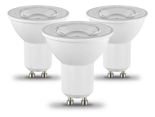 Imagen 1 de 10 de Lampara Led Pack X3 Dicroica Gu10 7w Luz Fria Calida 220v