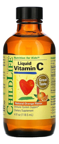 Gotas de naranja importadas con vitamina C para niños, 118 ml, Childlife