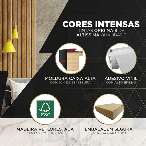 Kit 2 Quadros Decorativos Moderno Frases Deus É Bom Moldura