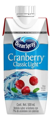 12 Jugos Ocean Spray Light Arandano Cranberry 500 Ml C/u