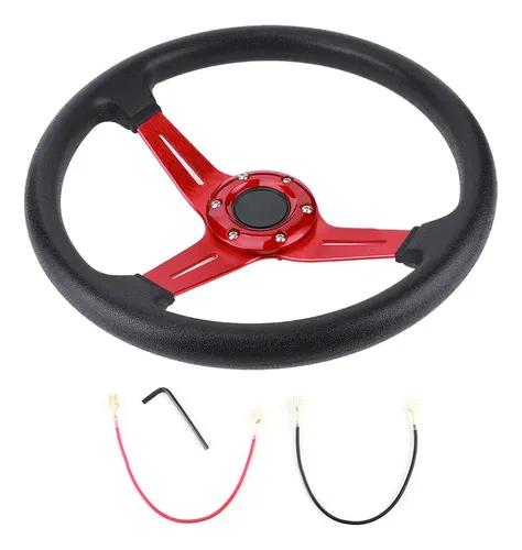 Volante Deportivo Negro (Centro Desplazado) Tuning Diámetro 35cm Mod