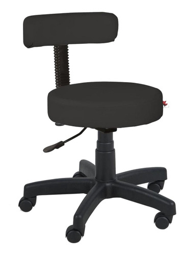 Imagem 1 de 1 de Cadeira de escritório Shop Cadeiras Mocho Giratória Couríssimo  preta com estofado de couro