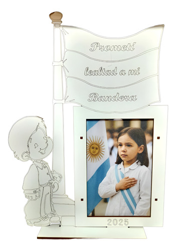 32 Portaretrato Souvenir Promesa A La Bandera Con Reloj