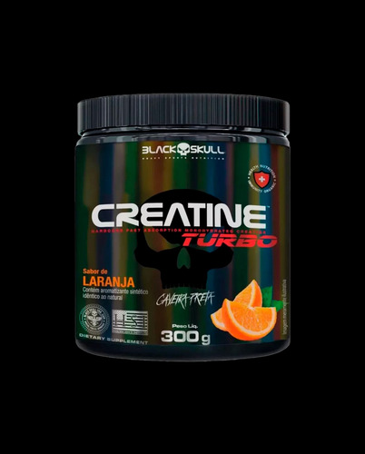 Suplemento em Pó Black Skull Caveira Preta Turbo Laranja em Pote 300g