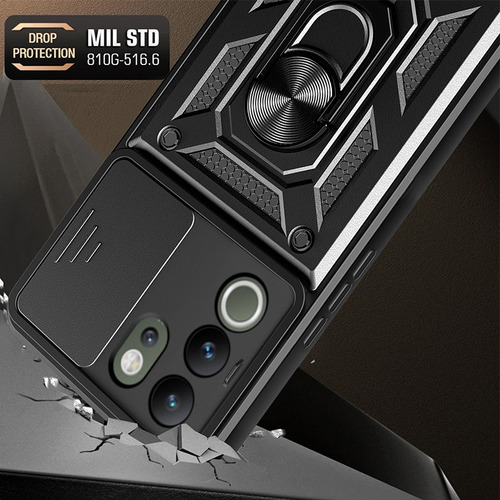 Sa De For Vivo V30 Lite 5g Slide Lens Cover Hard Stand Armor Case