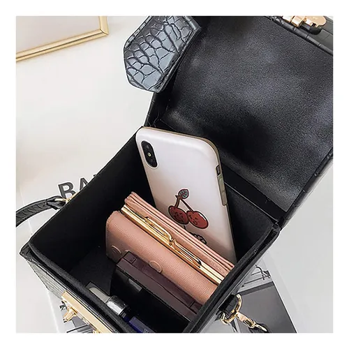 Bolso De Mano De Caja Cuadrada Para Mujer, Bolso De Hom...